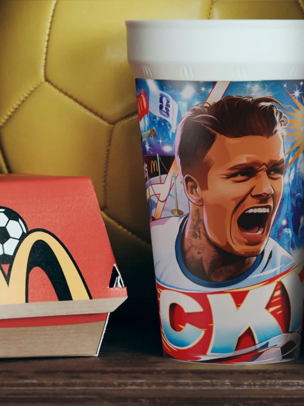 McDonald's X Fifa 2026 Soccer Party Cups in Blue, Red, White David  Beckham.